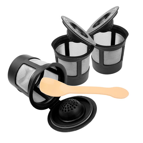 Reusable Coffee Filter Pods — 3pc Set + Spoon, Keurig Compatible