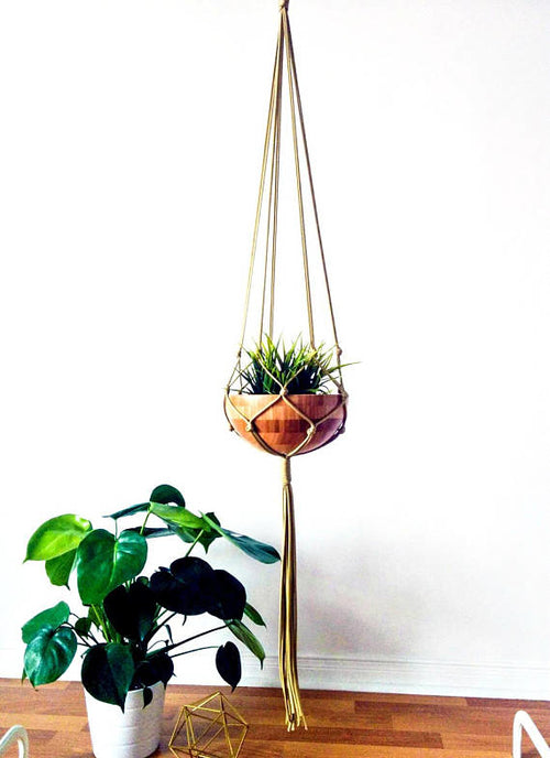 Handcrafted Macrame Plant Hanger — Natural Cotton Rope